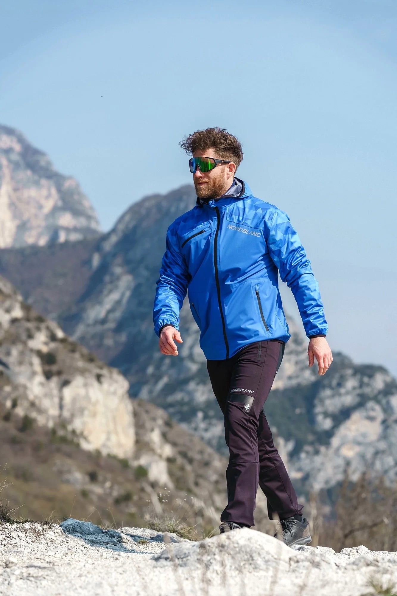 Waterproof light softshell jacket men's - RIGHT blue-2
