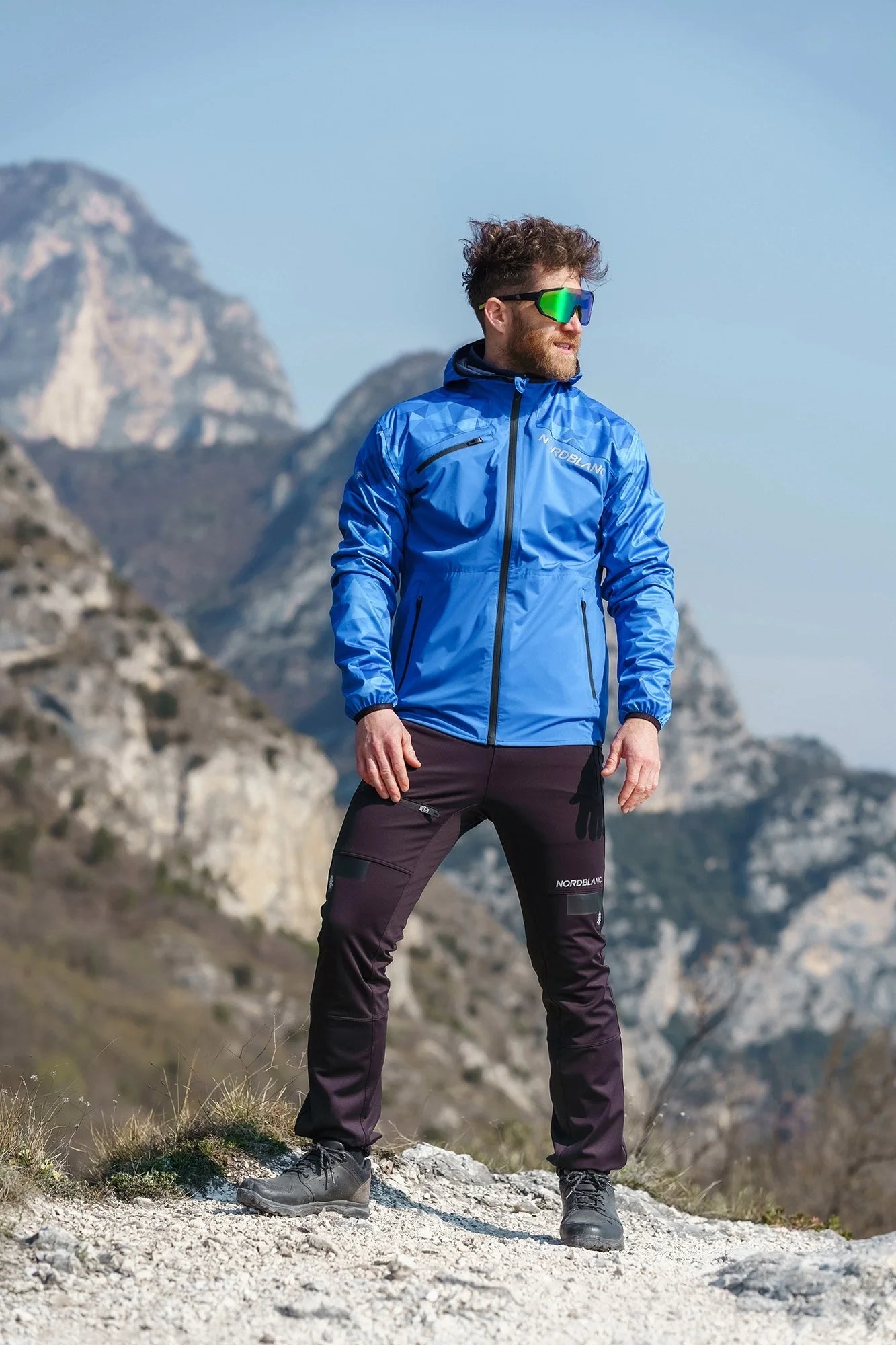 Waterproof light softshell jacket men's - RIGHT blue-3