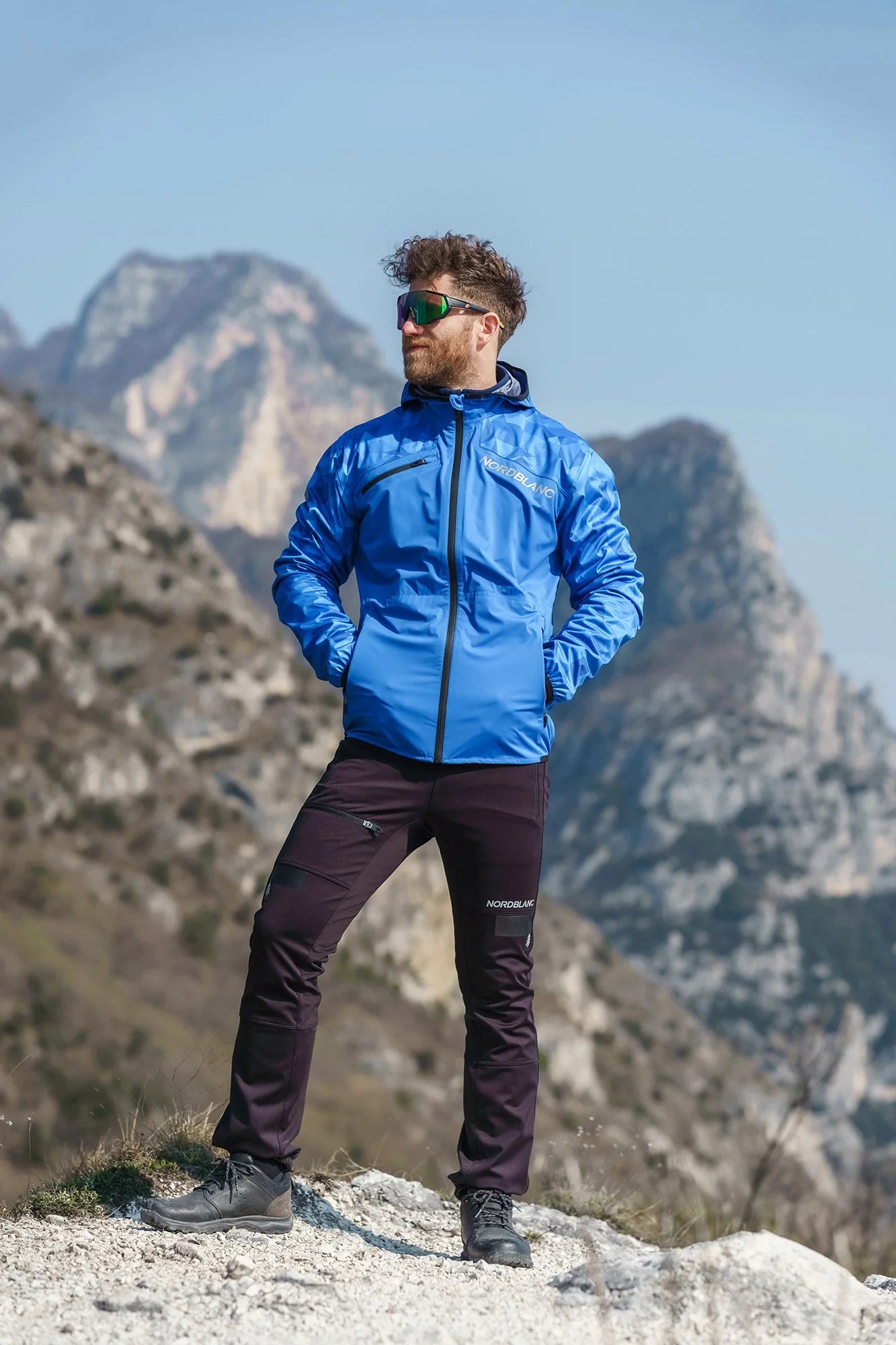 Waterproof light softshell jacket men's - RIGHT blue-4