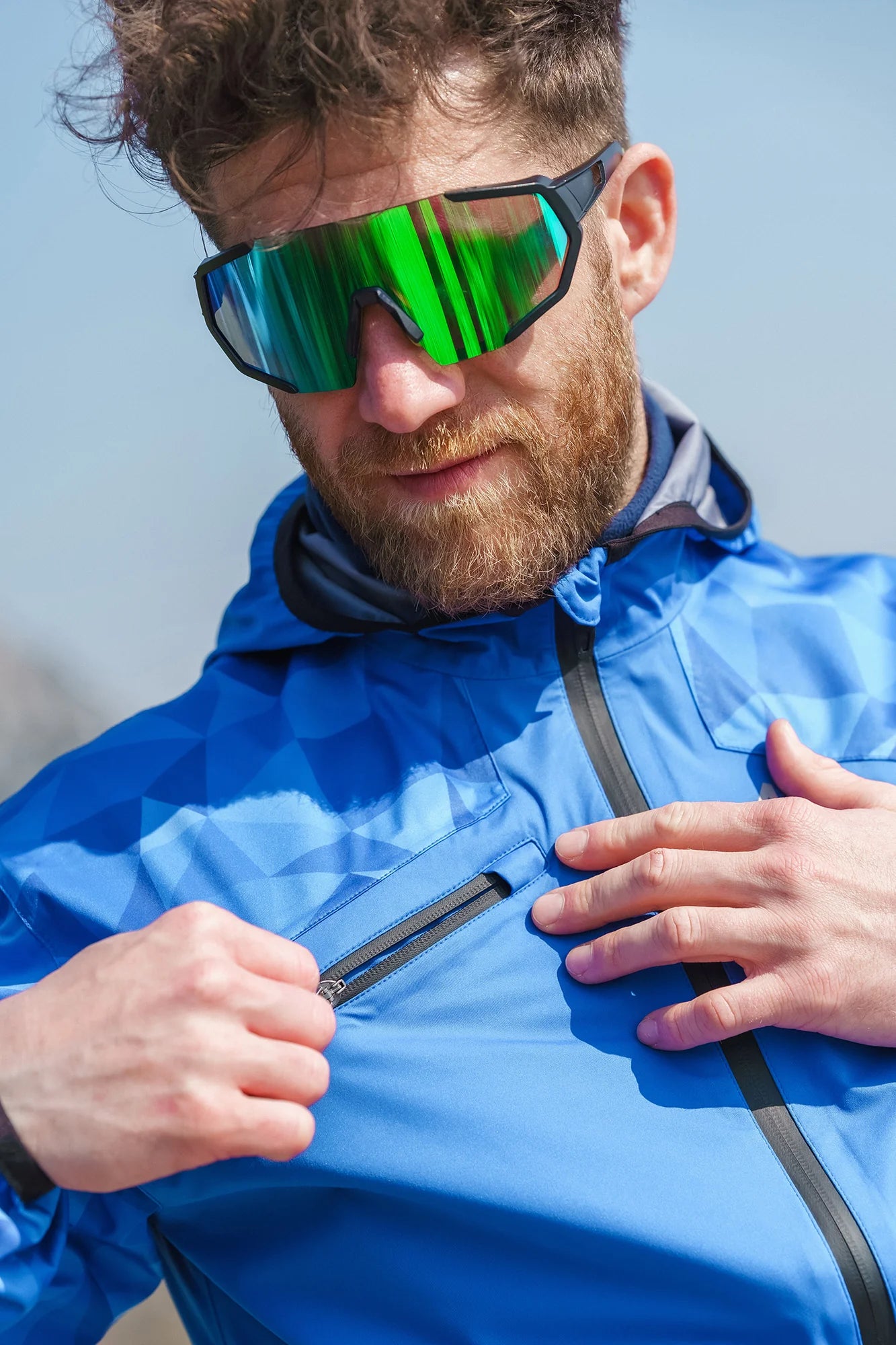Waterproof light softshell jacket men's - RIGHT blue-7