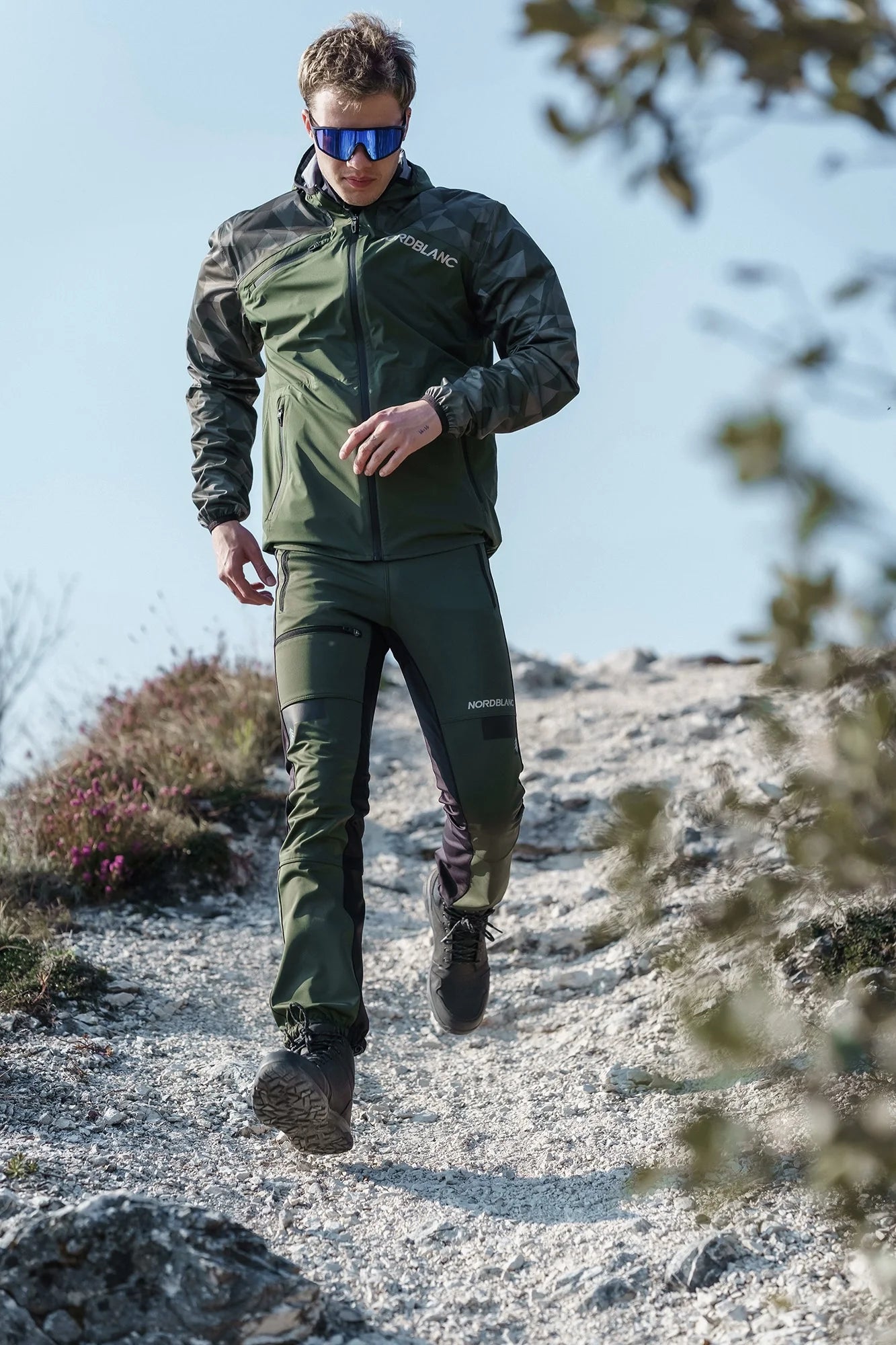 Könnyű vízálló softshell nadrág férfi - RIDGEWALK zöld-5