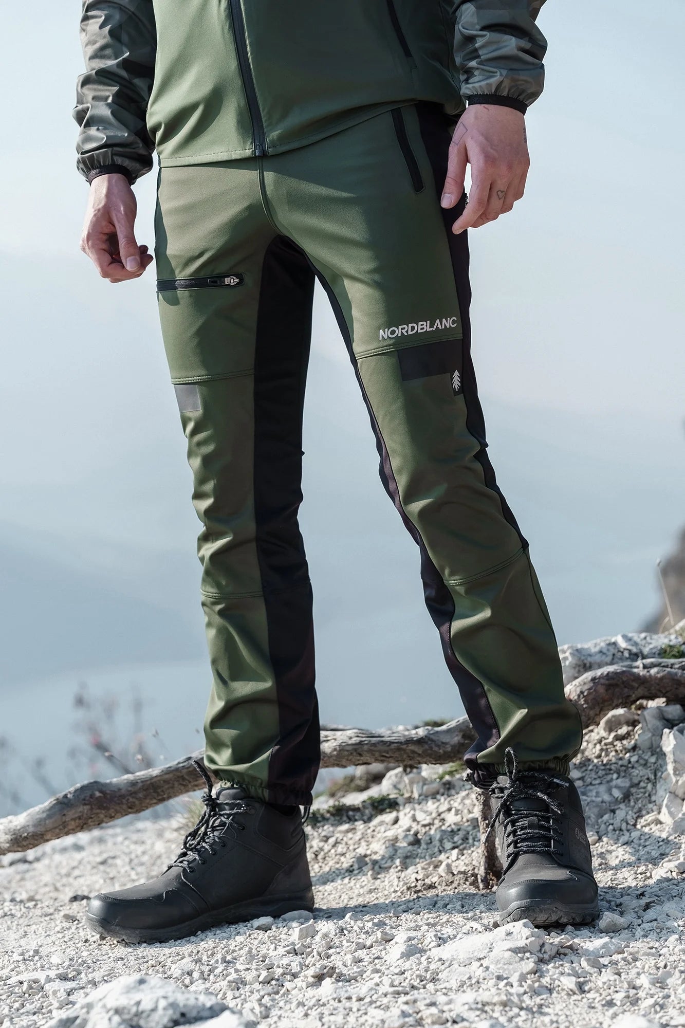 Könnyű vízálló softshell nadrág férfi - RIDGEWALK zöld-6