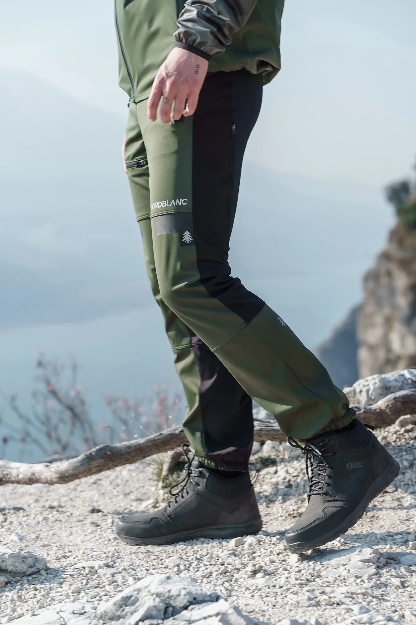 Könnyű vízálló softshell nadrág férfi - RIDGEWALK zöld-7