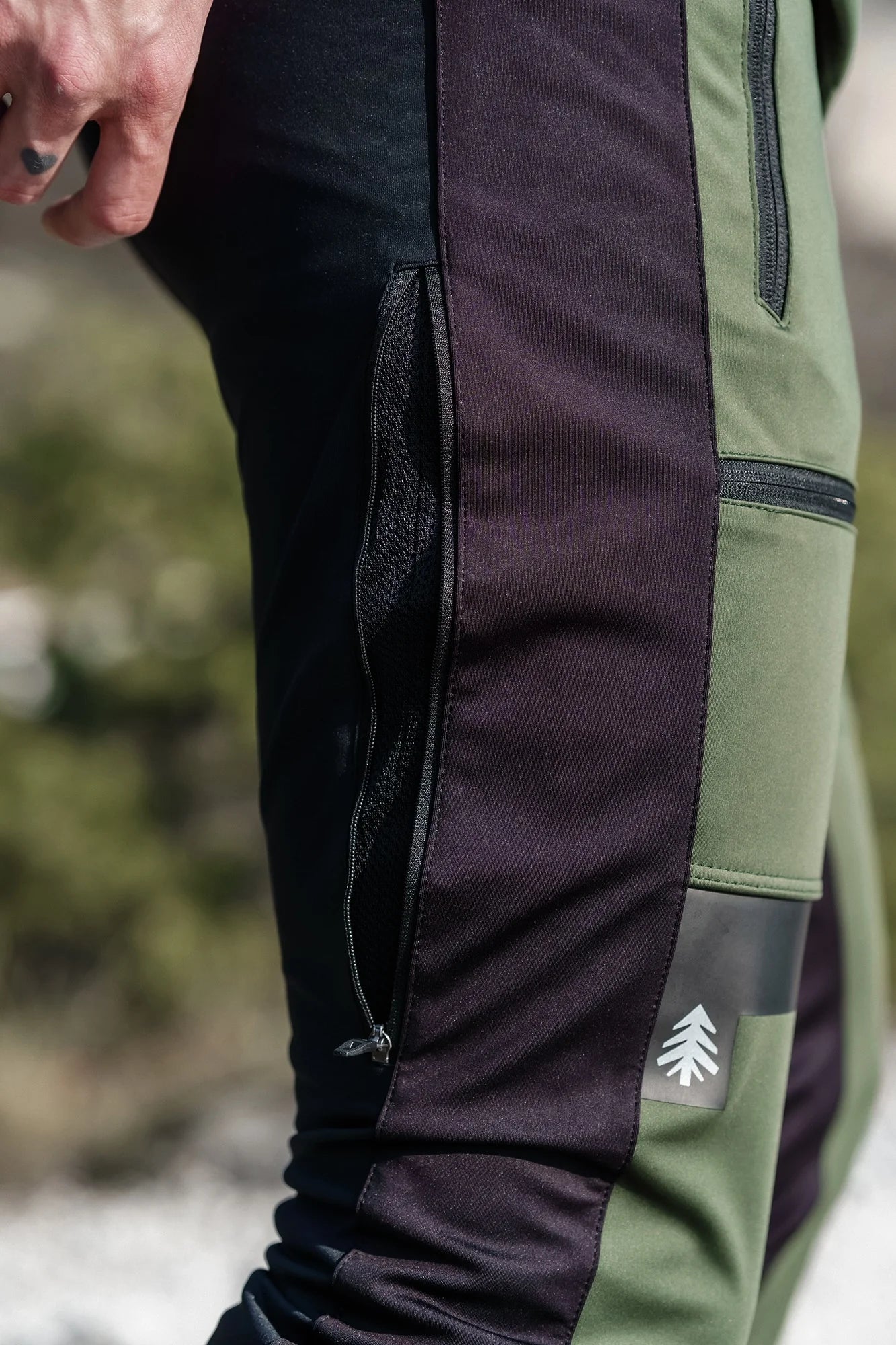 Könnyű vízálló softshell nadrág férfi - RIDGEWALK zöld-9