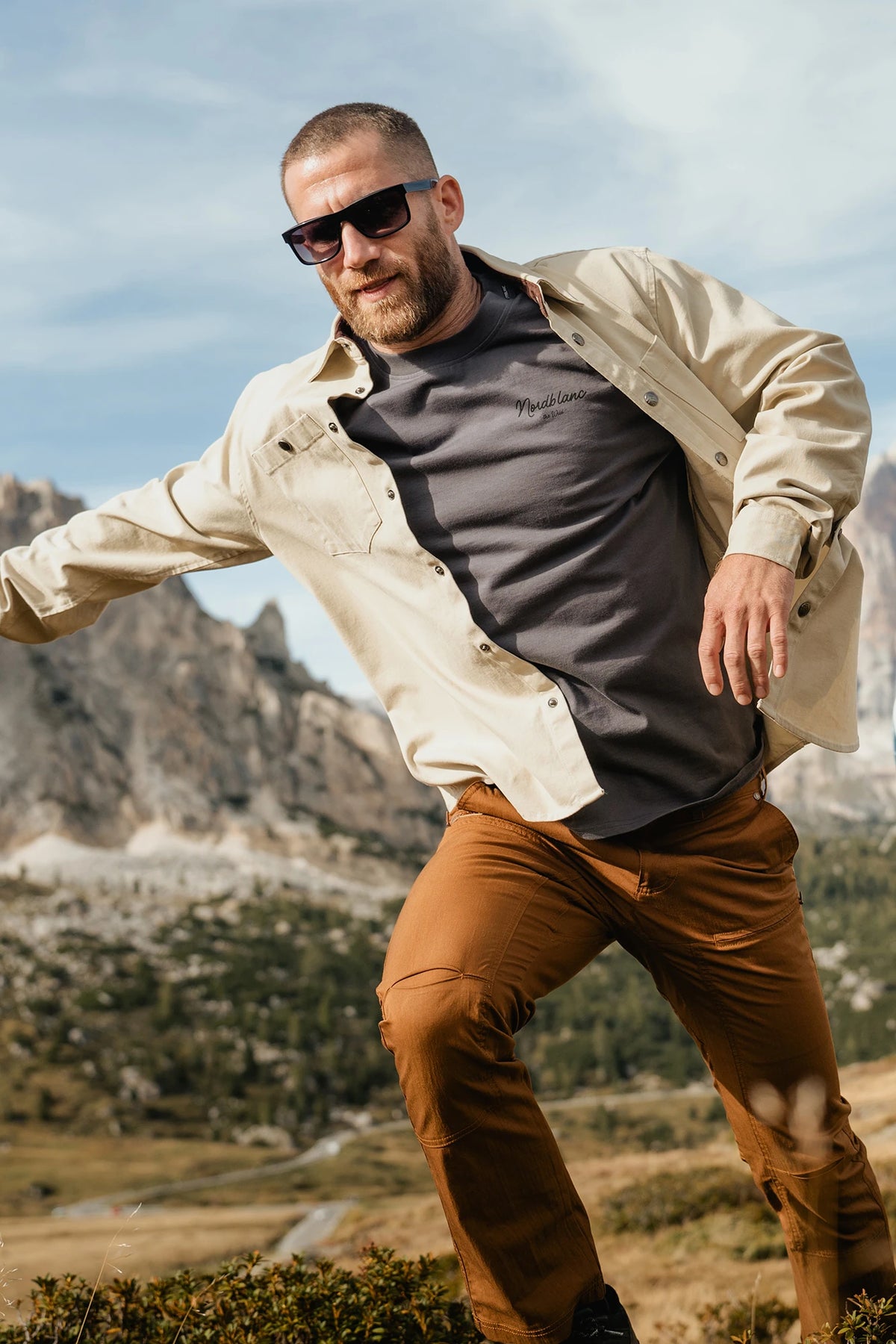 Baumwollhemd Herren - HAZE beige – Bild 6