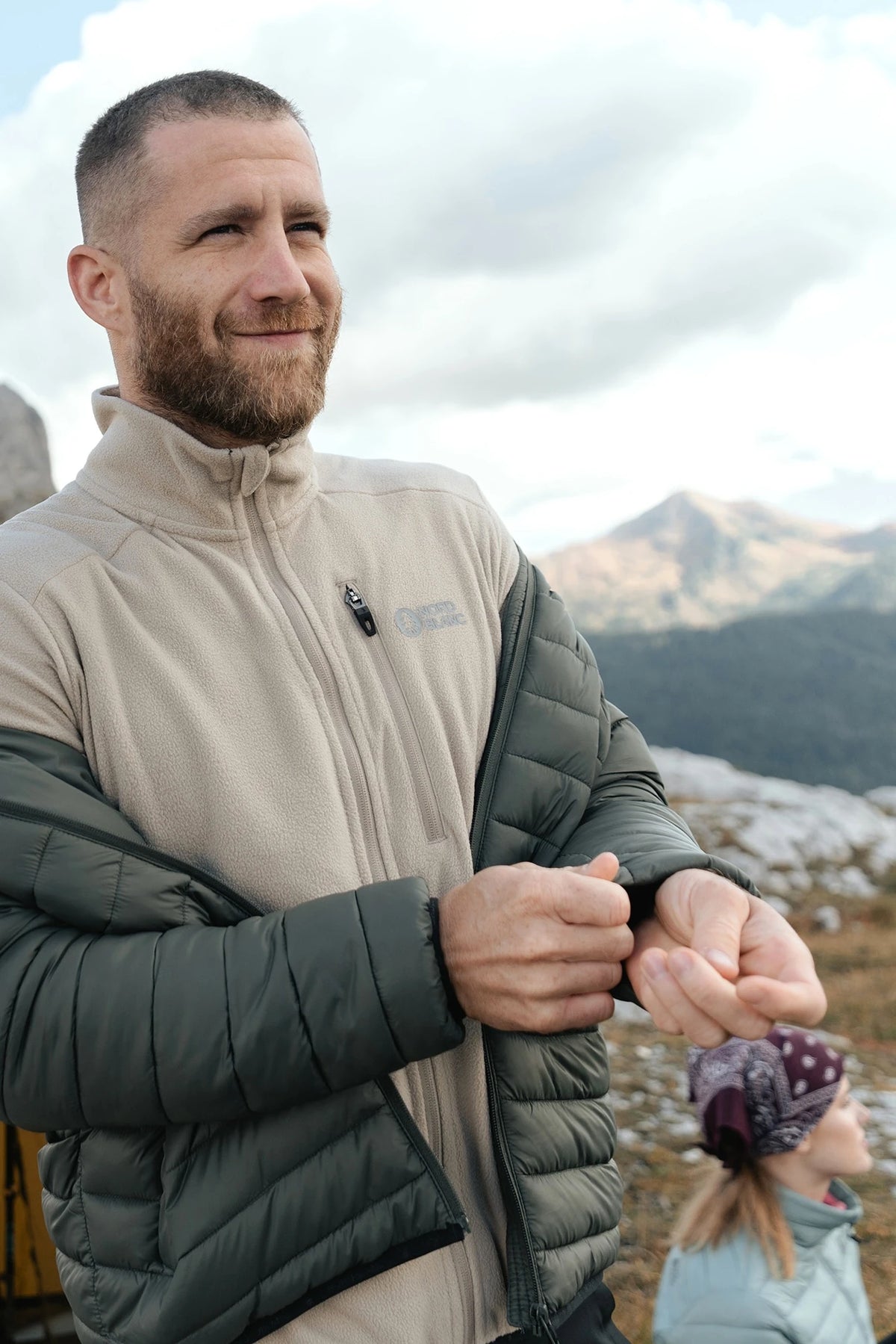 Leichte Fleecejacke Herren - QUARRY beige – Bild 7