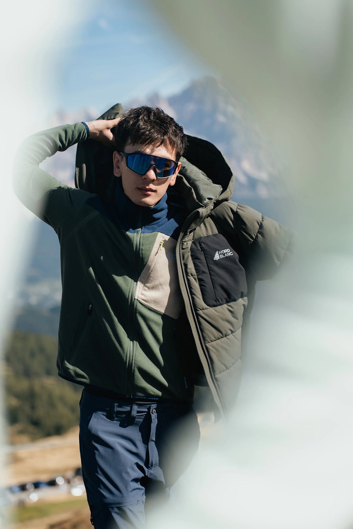 Light fleece jacket men's - CRACKLE green – image 5
