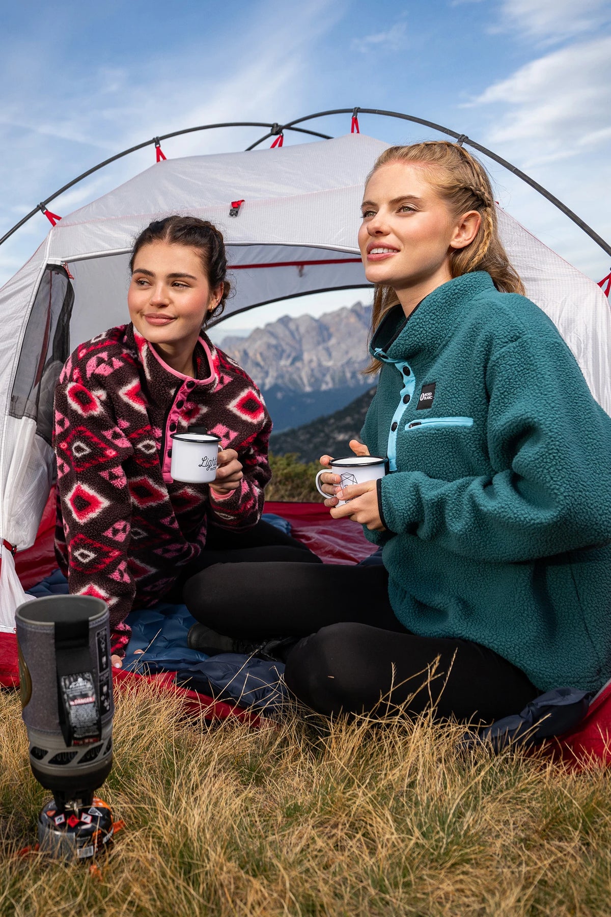 Sieviešu sherpa flīsa jaka - BOLETUS zaļa – attēls 3