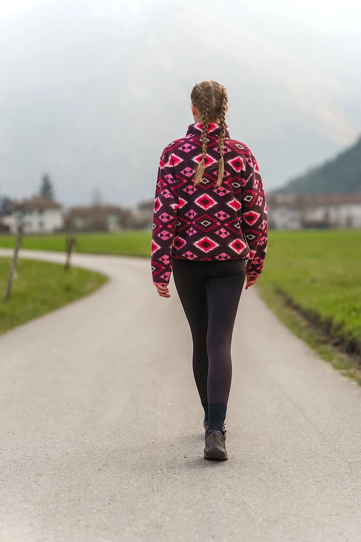 Fleecová sherpa bunda dámská - BOLETUS vínová